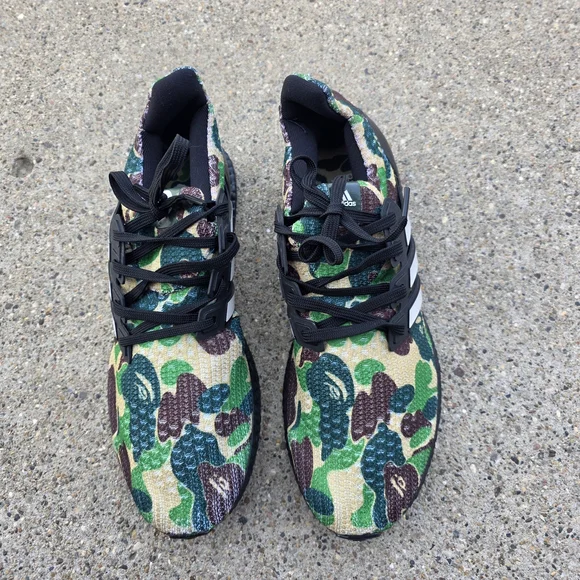 Adidas X Bape Green Camo Ultraboost Sneaker Men Size 9 - Picture 5 of 14